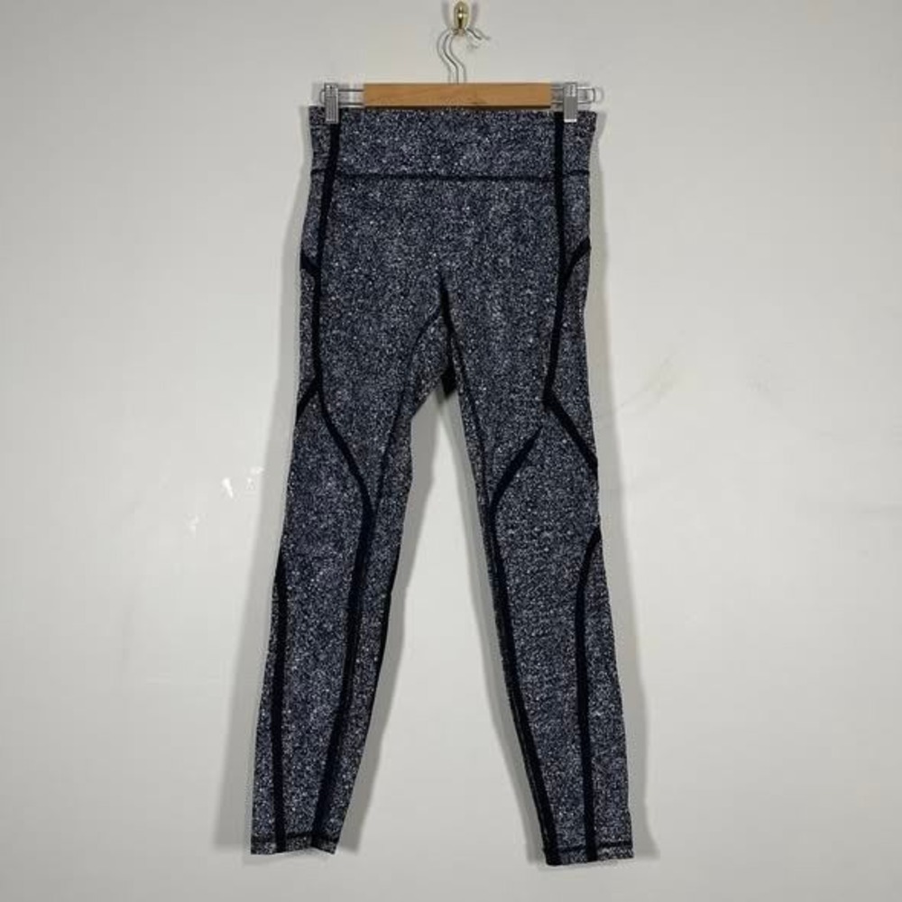Lululemon Sleek Strong 28" Tight SZ 8 Diffuse Starlight Blk/Blk High Rise W5BTFS